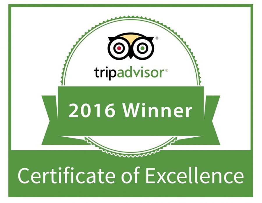 TripAdvisor 2016 Certificate Of Excellence