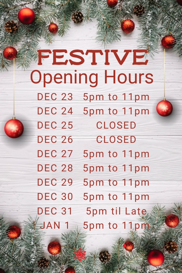 Xmas Opening Times